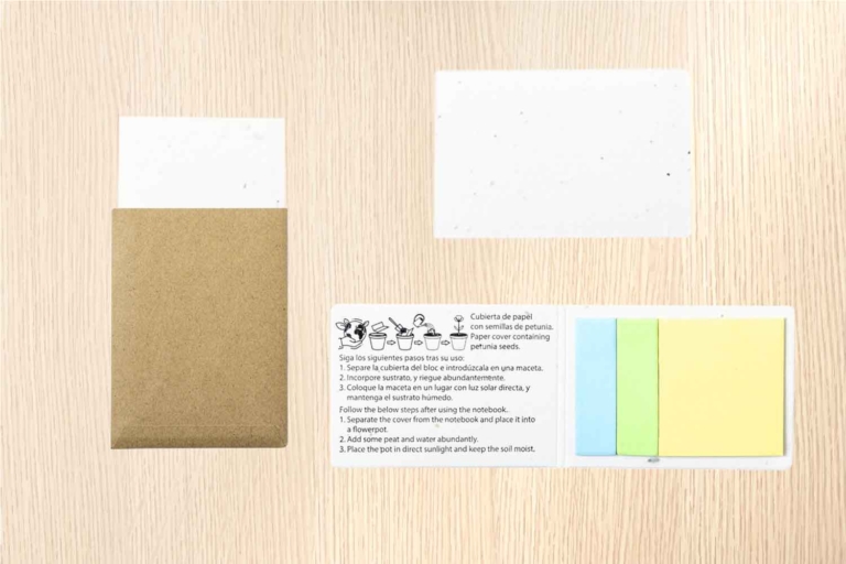 Block Notes con Adesivi Carta Riciclata con Semi Personalizzabile